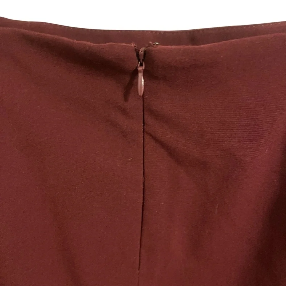 2000s Forever21 Maroon Pencil Skirt | Red Vintage Y2K | Size Large